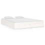 White solid wood bed frame 135x190 cm by vidaXL, Beds and slatted bases - Ref: Foro24-820078, Price: 120,38 €, Discount: %