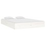 Weißer Massivholzbettrahmen 135x190 cm von vidaXL, Betten und Lattenroste - Ref: Foro24-820078, Preis: 120,46 €, Rabatt: %