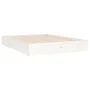 White solid wood bed frame 135x190 cm by vidaXL, Beds and slatted bases - Ref: Foro24-820078, Price: 119,04 €, Discount: %