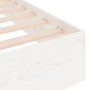 Weißer Massivholzbettrahmen 135x190 cm von vidaXL, Betten und Lattenroste - Ref: Foro24-820078, Preis: 120,46 €, Rabatt: %