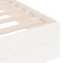 White solid wood bed frame 135x190 cm by vidaXL, Beds and slatted bases - Ref: Foro24-820078, Price: 119,04 €, Discount: %