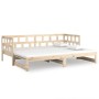Sofá cama extraíble madera maciza de pino 2x(90x200) cm de vidaXL, Camas y somieres - Ref: Foro24-820222, Precio: 213,87 €, D...