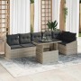 Conjunto de sofá de jardín 7 pcs Gris claro 100 x 55 x 73 cm