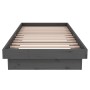 Gray solid wood single bed frame 75x190 cm by vidaXL, Beds and slatted bases - Ref: Foro24-819934, Price: 117,62 €, Discount: %