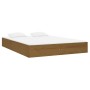 Estructura de cama doble madera maciza marrón miel 135x190 cm de vidaXL, Camas y somieres - Ref: Foro24-820080, Precio: 141,17 €