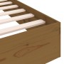 Honey brown solid wood double bed frame 135x190 cm by vidaXL, Beds and slatted bases - Ref: Foro24-820080, Price: 141,26 €, D...