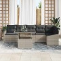 Conjunto de sofá de jardín 7 pcs Gris claro 100 x 55 x 73 cm