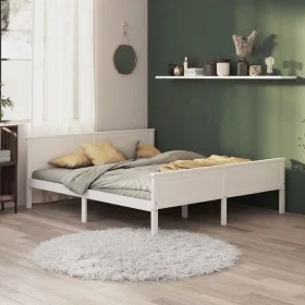 Solid pine wood bed frame 200x200 cm by vidaXL, Beds and slatted bases - Ref: Foro24-322187, Price: 199,75 €, Discount: %