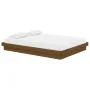 Honey brown solid wood double bed frame 135x190 cm by vidaXL, Beds and slatted bases - Ref: Foro24-819950, Price: 171,36 €, D...