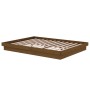 Honey brown solid wood double bed frame 135x190 cm by vidaXL, Beds and slatted bases - Ref: Foro24-819950, Price: 173,67 €, D...