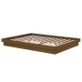 Honey brown solid wood double bed frame 135x190 cm by vidaXL, Beds and slatted bases - Ref: Foro24-819950, Price: 171,36 €, D...