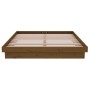 Honey brown solid wood double bed frame 135x190 cm by vidaXL, Beds and slatted bases - Ref: Foro24-819950, Price: 173,67 €, D...