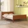 Solid pine wood bed frame honey brown 140x200 cm by vidaXL, Beds and slatted bases - Ref: Foro24-322191, Price: 114,30 €, Dis...