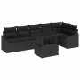 Conjunto de sofá de jardín 7 pcs Negro 100 x 55 x 73 cm