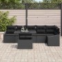 Conjunto de sofá de jardín 7 pcs Negro 100 x 55 x 73 cm