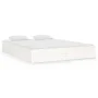 Small double bed frame white solid wood 120x190cm by vidaXL, Beds and slatted bases - Ref: Foro24-820073, Price: 114,87 €, Di...
