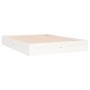 Small double bed frame white solid wood 120x190cm by vidaXL, Beds and slatted bases - Ref: Foro24-820073, Price: 115,56 €, Di...
