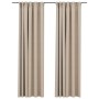 Cortinas opacas ganchos look de lino 2 pzs beige 140x225cm