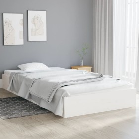 Estructura de cama madera maciza blanca 100x200 cm de vidaXL, Camas y somieres - Ref: Foro24-820053, Precio: 98,07 €, Descuen...