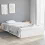 Weißer Massivholzbettrahmen 100x200 cm von vidaXL, Betten und Lattenroste - Ref: Foro24-820053, Preis: 98,07 €, Rabatt: %