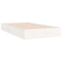 Estructura de cama madera maciza blanca 100x200 cm