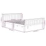 Solid gray pine wood bed frame 140x200 cm by vidaXL, Beds and slatted bases - Ref: Foro24-322205, Price: 159,73 €, Discount: %