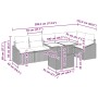 Conjunto de sofá de jardín 7 pcs Negro 100 x 55 x 73 cm