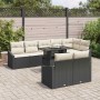 Conjunto de sofá de jardín 9 pcs Negro y crema 100 x 55 x 73 cm