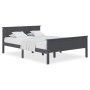 Solid gray pine wood bed frame 160x200 cm by vidaXL, Beds and slatted bases - Ref: Foro24-322206, Price: 158,85 €, Discount: %