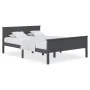 Solid gray pine wood bed frame 160x200 cm by vidaXL, Beds and slatted bases - Ref: Foro24-322206, Price: 156,74 €, Discount: %