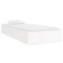 White single solid wood bed frame 75x190 cm by vidaXL, Beds and slatted bases - Ref: Foro24-820063, Price: 86,78 €, Discount: %