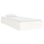 Weißer Einzelbettrahmen aus Massivholz, 75 x 190 cm von vidaXL, Betten und Lattenroste - Ref: Foro24-820063, Preis: 87,91 €, ...