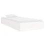 White single solid wood bed frame 75x190 cm by vidaXL, Beds and slatted bases - Ref: Foro24-820063, Price: 86,78 €, Discount: %