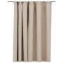 Cortina opaca con ganchos look de lino beige 290x245 cm