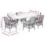 Set comedor de jardín 7 pzas con cojines ratán sintético beige