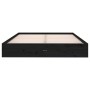 Black solid wood bed frame King Size 150x200 cm by vidaXL, Beds and slatted bases - Ref: Foro24-820041, Price: 146,10 €, Disc...