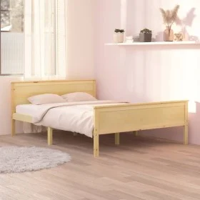 Solid pine wood bed frame 140x200 cm by vidaXL, Beds and slatted bases - Ref: Foro24-322177, Price: 112,98 €, Discount: %
