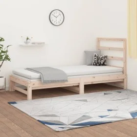 Removable sofa bed solid pine wood 2x(90x190) cm by vidaXL, Beds and slatted bases - Ref: Foro24-3108312, Price: 135,47 €, Di...