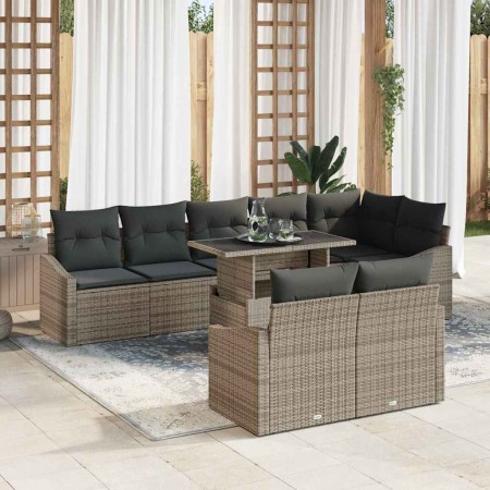 Conjunto de sofá de jardín Manual 9 pcs Gris 100 x 55 x 73 cm