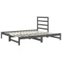 Removable sofa bed solid gray pine wood 2x(90x200) cm by vidaXL, Beds and slatted bases - Ref: Foro24-3108304, Price: 178,20 ...