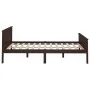 Dark brown solid pine wood bed frame 140x200 cm by vidaXL, Beds and slatted bases - Ref: Foro24-322198, Price: 159,51 €, Disc...