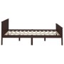 Estructura de cama madera maciza pino marrón oscuro 140x200 cm