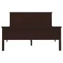 Dark brown solid pine wood bed frame 140x200 cm by vidaXL, Beds and slatted bases - Ref: Foro24-322198, Price: 159,51 €, Disc...