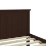 Dark brown solid pine wood bed frame 140x200 cm by vidaXL, Beds and slatted bases - Ref: Foro24-322198, Price: 159,51 €, Disc...
