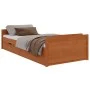 Estructura cama cajones madera maciza de pino marrón 90x200 cm de vidaXL, Camas y somieres - Ref: Foro24-322161, Precio: 209,...
