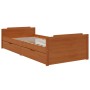 Bed frame with drawers solid brown pine wood 90x200 cm by vidaXL, Beds and slatted bases - Ref: Foro24-322161, Price: 190,74 ...