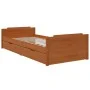 Estructura cama cajones madera maciza de pino marrón 90x200 cm de vidaXL, Camas y somieres - Ref: Foro24-322161, Precio: 209,...