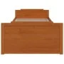 Estructura cama cajones madera maciza de pino marrón 90x200 cm de vidaXL, Camas y somieres - Ref: Foro24-322161, Precio: 209,...