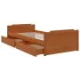 Estructura cama cajones madera maciza de pino marrón 90x200 cm de vidaXL, Camas y somieres - Ref: Foro24-322161, Precio: 209,...