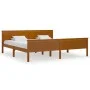 Solid pine wood bed frame honey brown 200x200 cm by vidaXL, Beds and slatted bases - Ref: Foro24-322194, Price: 107,00 €, Dis...
